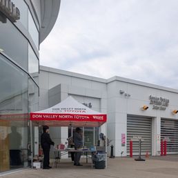 Exterior outside entrance of Don Valley North Toyota - Customer appreciation day. I missed the hot dogs. =( - Markham, Ontario Exterior outside entrance of Don Valley North Toyota - Customer appreciation day. I missed the hot dogs. =( - Markham, Ontario
