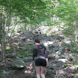 Me climbing up a rock stairwell Me climbing up a rock stairwell