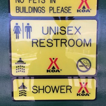 Crossville / I-40 KOA - Unisex restroom door sign - RV Parks Near Me - Crossville, Tennessee Crossville / I-40 KOA - Unisex restroom door sign - RV Parks Near Me - Crossville, Tennessee