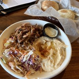 Chicken Shwarma Platter **you get 2 sides.  This is Cole slaw & hummus.