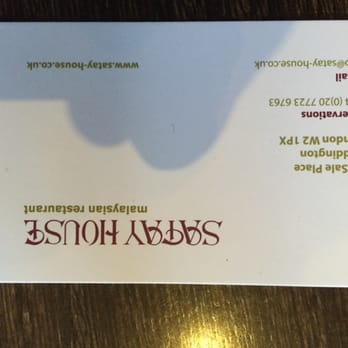 Satay House - The menu and details - Malaysian Near Me - London, XGL