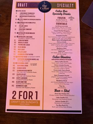 Menu photo 1 The Cellar Bar Nashville, TN
