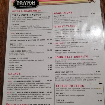 Tipsy Putt - Menu - Pubs Near Me - Emeryville, California