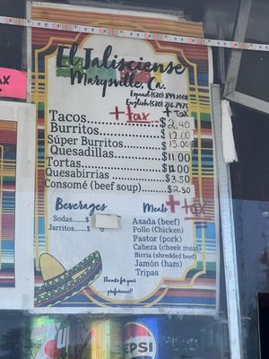 Menu photo 1 Tacos El Jalisciense Marysville, CA Menu photo 1 Tacos El Jalisciense Marysville, CA