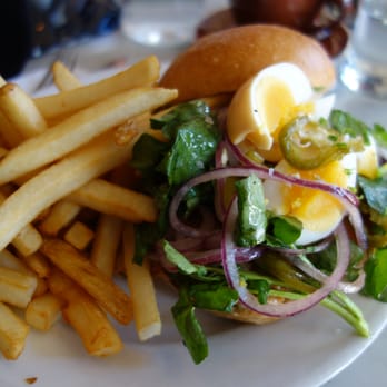 Five Leaves - Confit chicken sandwich and fries - New American Near Me - Brooklyn, New York Five Leaves - Confit chicken sandwich and fries - New American Near Me - Brooklyn, New York