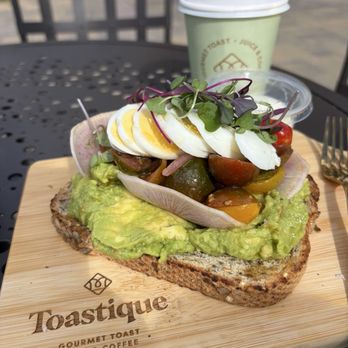 Toastique - Avocado Smash Toast. I added two eggs for extra protein. - Breakfast & Brunch Near Me - Westlake Village, California Toastique - Avocado Smash Toast. I added two eggs for extra protein. - Breakfast & Brunch Near Me - Westlake Village, California