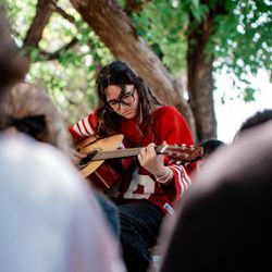 Mercy Culture Preparatory - Student-led worship outdoors
