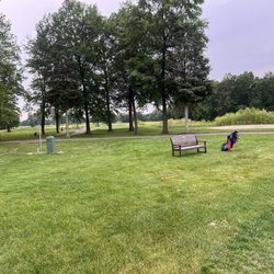 The view of the first T from the chipping and putting practice area