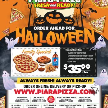 Piara Pizza - Halloween Pizza Deals! - Pizza Near Me - Whittier, California Piara Pizza - Halloween Pizza Deals! - Pizza Near Me - Whittier, California