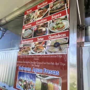 Tacos El Rufles - a menu on a food truck - Food Trucks Near Me