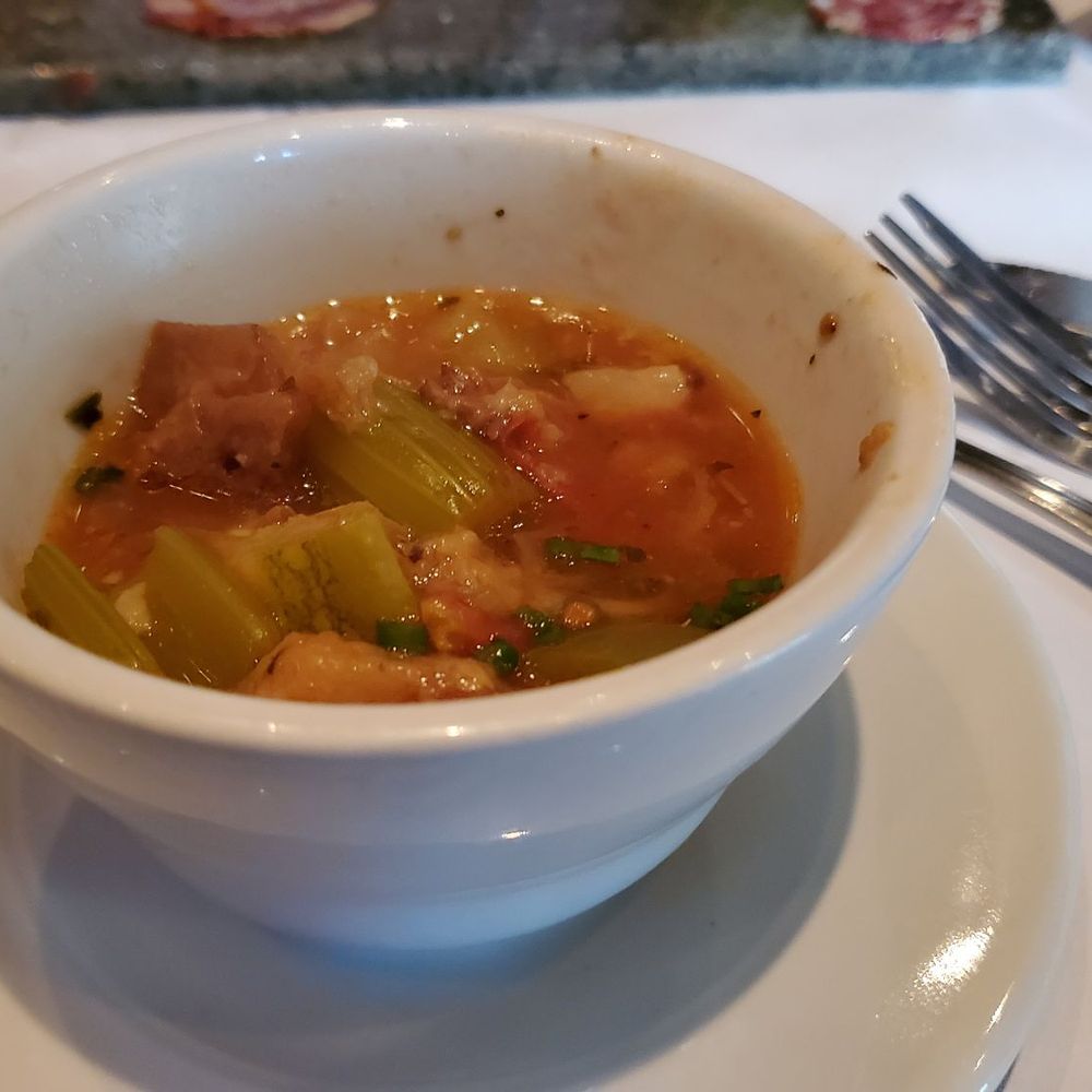 Higgins Restaurant - Cup of soup - French tomato/bread soup. I have a bad habit of forgetting to take pictures before diving into the dish! - French Near Me - Portland, Oregon Higgins Restaurant - Cup of soup - French tomato/bread soup. I have a bad habit of forgetting to take pictures before diving into the dish! - French Near Me - Portland, Oregon