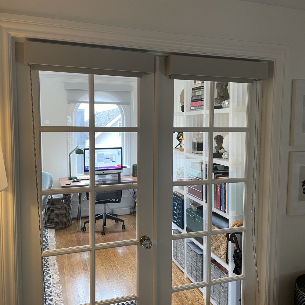 The Shade Store - Black out shade for French doors off the bedroom - Shades & Blinds Near Me - San Francisco, California The Shade Store - Black out shade for French doors off the bedroom - Shades & Blinds Near Me - San Francisco, California