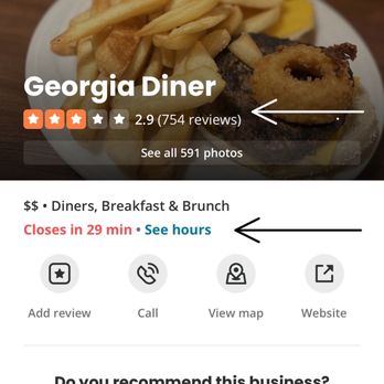 Georgia Diner - We arrived at 9:30 and clearly the picture shows that they close at 10 but turned us away along with another person following right after. - Diners Near Me - Elmhurst, New York
