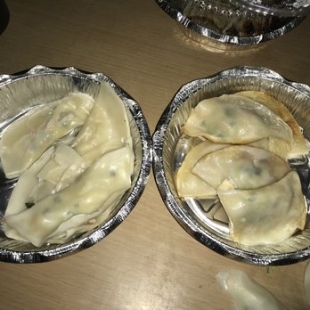 Hing Wong - Fried shrimp dumpling towards the right and steamed shrimp dumpling towards the left if you ask me they both look steamed.Horrible - Chinese Near Me - Brooklyn, New York