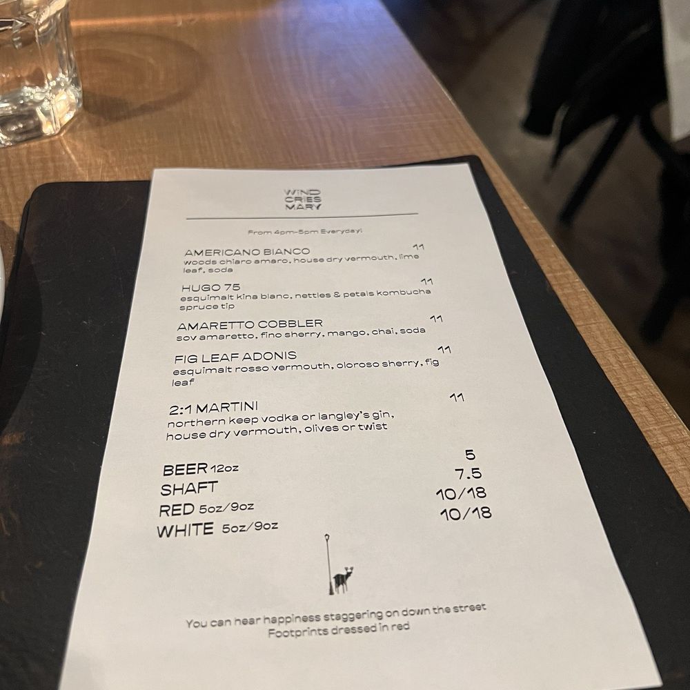Wind Cries Mary - Happy hour menu - Wine Bars Near Me - Victoria, British Columbia Wind Cries Mary - Happy hour menu - Wine Bars Near Me - Victoria, British Columbia