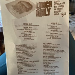 Takeout menu