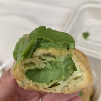 Liliha Bakery - Inside the green tea cream puff - my favorite!!! - Bakeries Near Me - Honolulu, Hawaii