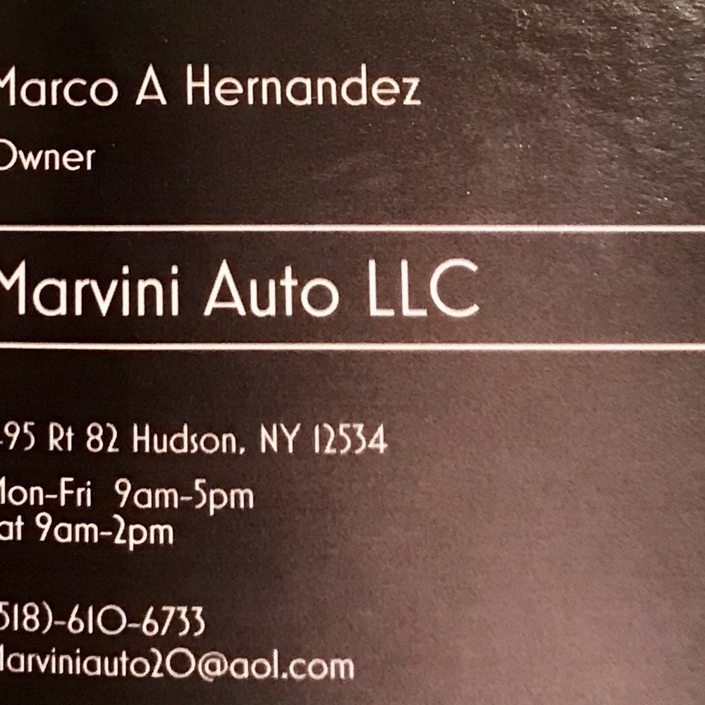 Marvini Auto - Business card - Body Shops Near Me - Hudson, New York Marvini Auto - Business card - Body Shops Near Me - Hudson, New York