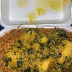 Naija Jollof- Mississauga - Yams on top of jollof rice