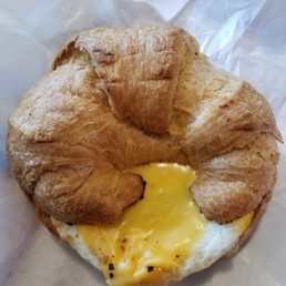 an egg on a croissant an egg on a croissant