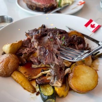 360 Restaurant - Braised Alberta Beef Cheek (front) and Prime Rib (back); Follow me @RimyEats on Instagram! - Canadian (New) Near Me - Toronto, Ontario