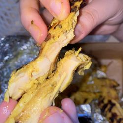 Raw satay chicken