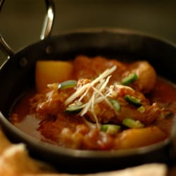 Chicken Curry - Traditional tomato -based curry with free range chicken thighs and red potatoes.
