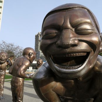 Morton Park - Yue Minjun; A-Maze-Ing Laughter; 2009; painted bronze - Parks Near Me - Vancouver, British Columbia Morton Park - Yue Minjun; A-Maze-Ing Laughter; 2009; painted bronze - Parks Near Me - Vancouver, British Columbia