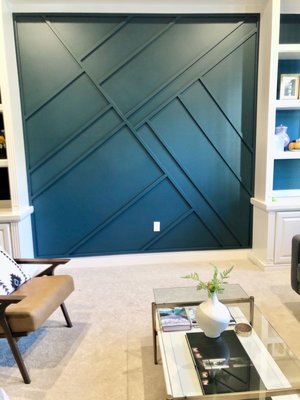 Modern Wainscoting - The client showed me a picture, and I transformed that vision into a real feature on their wall. Modern Wainscoting - The client showed me a picture, and I transformed that vision into a real feature on their wall.