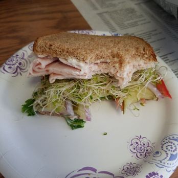 Lucchesi's Delicatessen - Smoked turkey on sliced wheat with everything. It had smoked cheddar cheese on it but I put it on the other half for my friend. - Delis Near Me - Petaluma, California
