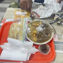 Curry Goat, double with goat Potato & Channa Curry Goat, double with goat Potato & Channa