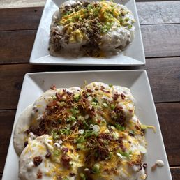 Loaded biscuits and gravy!   Servers are nice here , food is great!