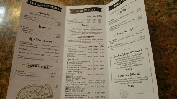 Menu photo 2 Showtime Pizzeria Aptos, CA Menu photo 2 Showtime Pizzeria Aptos, CA