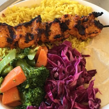 Pita 360 - Chicken kabob, rice pilaf, cabbage, veggies (cold) and hummus. - Mediterranean Near Me - Gardena, California Pita 360 - Chicken kabob, rice pilaf, cabbage, veggies (cold) and hummus. - Mediterranean Near Me - Gardena, California