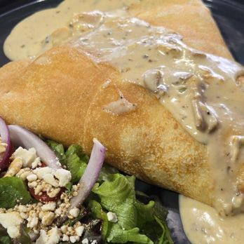 Kaffeinated Crepes and Coffee - Alfredo crepe. - Coffee & Tea Near Me - Webster, Texas Kaffeinated Crepes and Coffee - Alfredo crepe. - Coffee & Tea Near Me - Webster, Texas