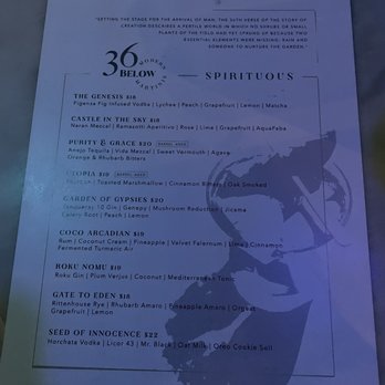 36 Below - Menu - Speakeasies Near Me - Phoenix, Arizona 36 Below - Menu - Speakeasies Near Me - Phoenix, Arizona