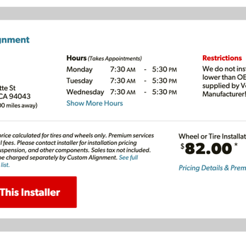 Estimate on Tire Rack