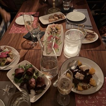 Shalel - Bacon wrapped Baked Dates, Roasted Beet & Orange Salad, gambas - Moroccan Near Me - New York, New York Shalel - Bacon wrapped Baked Dates, Roasted Beet & Orange Salad, gambas - Moroccan Near Me - New York, New York