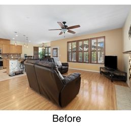 Before orange/yellow walls