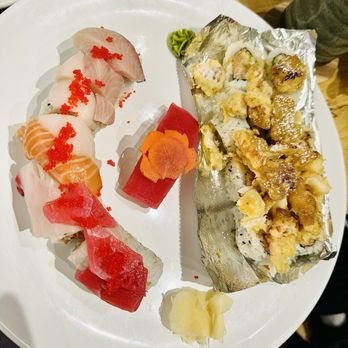 Sushi Yuki - Hokkaido roll, honey snow roll & tuna nigiri in the middle of - Sushi Bars Near Me - Milwaukee, Wisconsin