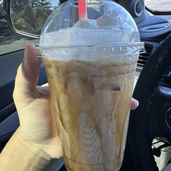 Java Hut - Iced vanilla latte, add shot with light caramel drizzle and whip cream. - Coffee & Tea Near Me - Napa, California