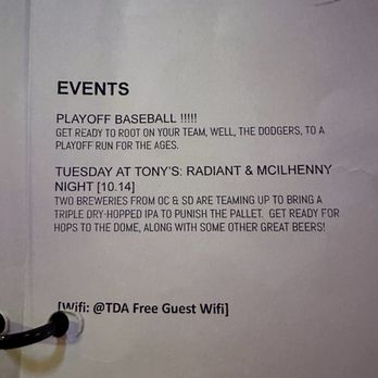 Tonys Darts Away - Events menu - Gastropubs Near Me - Burbank, California Tonys Darts Away - Events menu - Gastropubs Near Me - Burbank, California