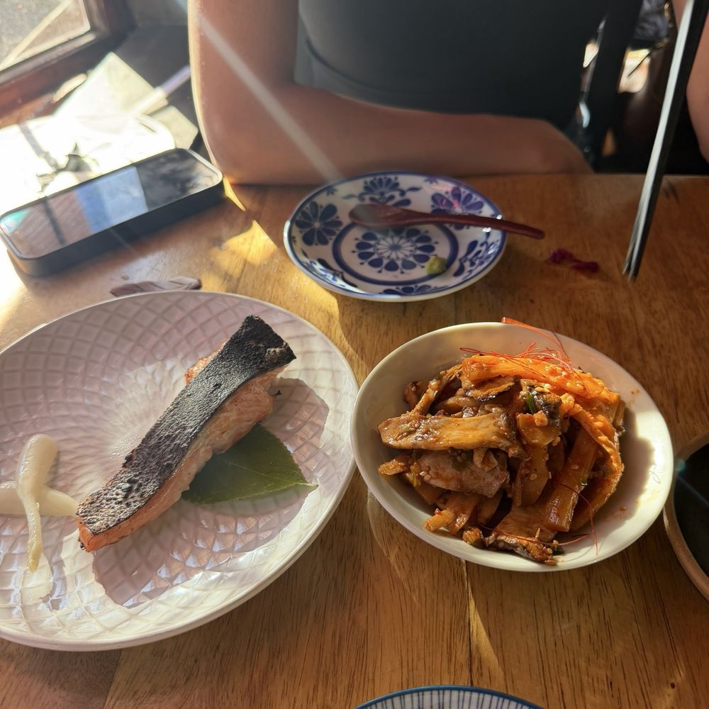 Kamonegi - troll caught coho salmon kasu (left - $18), mushrooms (right) - Japanese Near Me - Seattle, Washington Kamonegi - troll caught coho salmon kasu (left - $18), mushrooms (right) - Japanese Near Me - Seattle, Washington