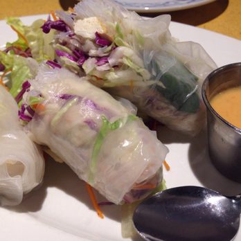 Sweet Rice - Fresh Rolls. Basil, cabbage, tofu, rice noodles w/ peanut sauce. happy healthy tasty. - Thai Near Me - Oak Harbor, Washington