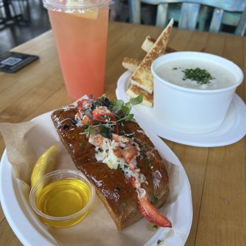 Lobster Lab - Lobster roll, clam chowder. Drink was from another vendor. - Sandwiches Near Me - Carlsbad, California Lobster Lab - Lobster roll, clam chowder. Drink was from another vendor. - Sandwiches Near Me - Carlsbad, California