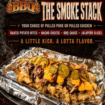 B52 BBQ - Bed of baked potato bites topped with a choice of pulled pork or pulled chicken, nacho cheese and jalapenos. - Food Trucks Near Me - Villa Rica, Georgia B52 BBQ - Bed of baked potato bites topped with a choice of pulled pork or pulled chicken, nacho cheese and jalapenos. - Food Trucks Near Me - Villa Rica, Georgia