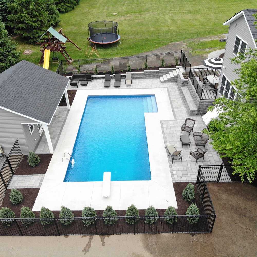 Foxscapes Landscaping - an aerial view of a pool - Landscaping Near Me - Syracuse, New York