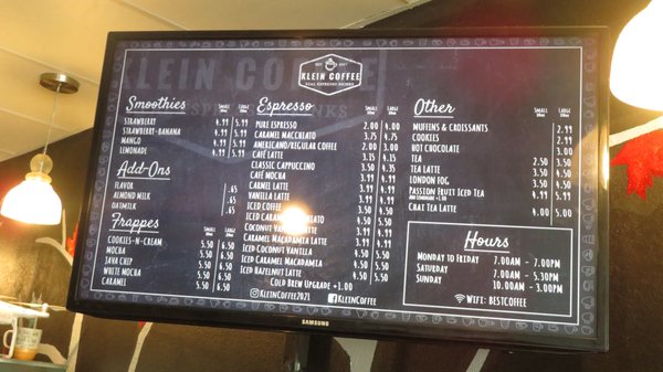 Menu photo 1 Klein Coffee Spring, TX