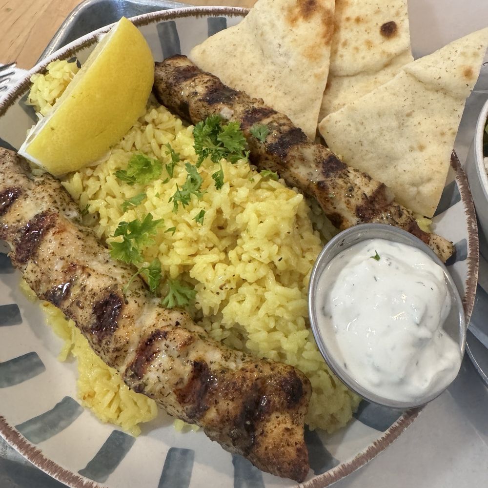 J-K's Greek Cafe - Chicken Souvlaki Plate - Caterers Near Me - La Mesa, California J-K's Greek Cafe - Chicken Souvlaki Plate - Caterers Near Me - La Mesa, California