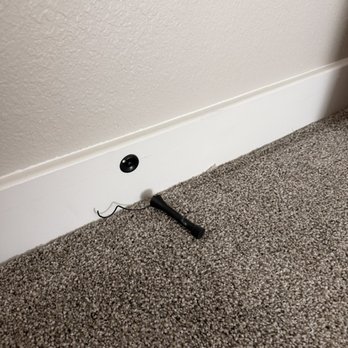 Two Men and a Truck - Door stopper was ripped off wall because they place a piece of furniture right on top of it. - Movers Near Me - Thornton, Colorado Two Men and a Truck - Door stopper was ripped off wall because they place a piece of furniture right on top of it. - Movers Near Me - Thornton, Colorado